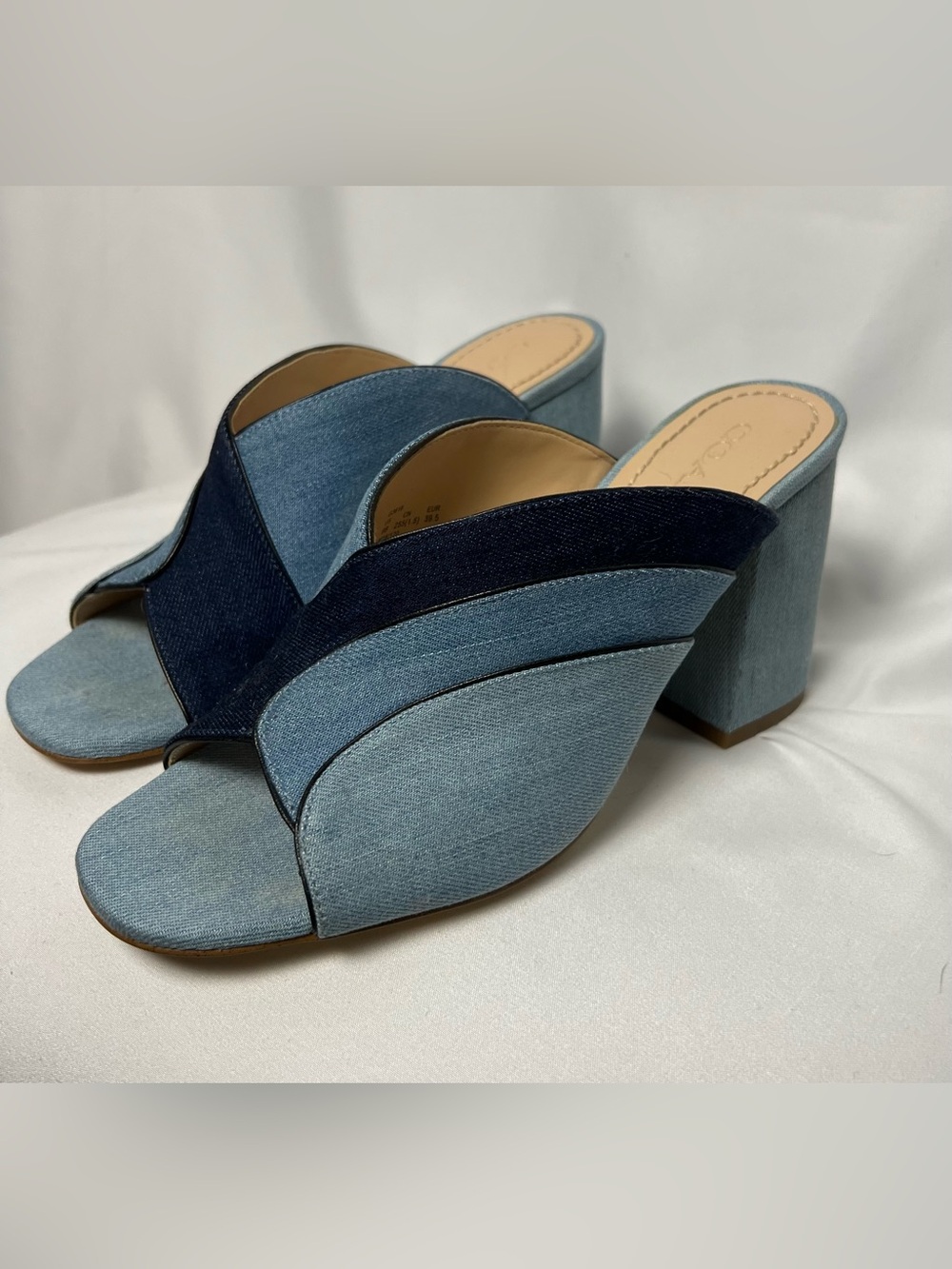 Coach Denim Layered Blue Block Heel Mules 9 US - Picture 10 of 10